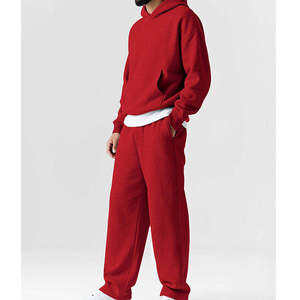 Sudadera con capucha de forro polar rosa para hombre y pantalones jogger, conjunto informal oversize para otoño, de color liso, tejido transpirable con diseño de bolsillos. - Product Image 6