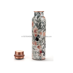 Bouteille en cuivre de haute qualité approuvée par les médecins avec bouteille d'eau décorative imprimée sur mesure et idéale pour une utilisation mémorable des cadeaux pour les adolescents - Product Image 1