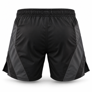 Maßgefertigte OEM Solide Vorderseite MMA Kampfshorts für Herren Schwarz Grau Dehnbare Trainings-Shorts für Grappling Kickboxen Muay Thai Polyester/Baumwolle - Product Image 3