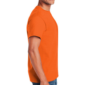 T-shirt Homme Oversize Col Montant Écologique 100% Coton Couleurs Personnalisées Orange 2025 Épaules Tombantes Style Streetwear - Product Image 6