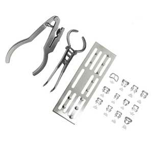OEM Dental Rubber Dam Kit 12Pcs CE ISO 13485 Endodontic Restorative Isolation <b>Set</b> Manual Class II 12 <b>Punch</b> Forceps Frame Sialkot - Product Image 1
