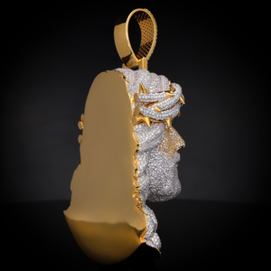 Pendentif Breloque Tête de Jésus en Moissanite Taille Brillante Plaqué Or Jaune 18K, Style Hip Hop Religieux Chrétien, Personnalisable pour Hommes et Femmes - Product Image 3