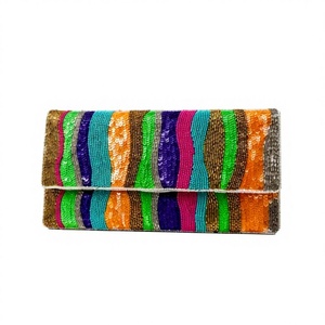 Bolso de mano artesanal con cuentas de colores vibrantes – Elegante bolso de noche para mujer, hecho a mano con cuidado, de calidad premium y diseño exclusivo. - Product Image 1