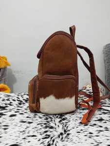 Trending Western Cowhide <b>Backpack</b> <b>Real</b> Hair-on-Hide <b>Leather</b> Bag Luxury Genuine <b>Leather</b> Rucksack LHBP-0253 - Product Image 6