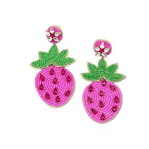 Pendientes de Aro Geométricos con Flores de Tres Capas Estilo Bohemio, Tejidos a Mano con Cuentas Pequeñas y Flores Exageradas - Product Image 1