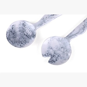 Marble Resin <b>Salad</b> Servers Set 2 Gray White Natural Stone Colors Serving Spoons <b>Salad</b> <b>Tools</b> Dishwasher Safe Customization Logo - Product Image 2