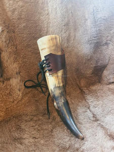 SANIYA HANDICRAFT Corne à boire Viking authentique de qualité supérieure Style animal poli sans danger pour les aliments Artisanat naturel Support en cuir Art - Product Image 4