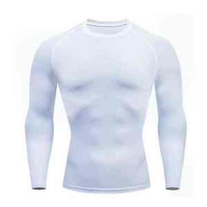 Eco-Friendly Men's Gym Fitness <b>Compression</b> <b>Shirts</b> Polyester Cotton Quick Dry Breathable Full Sleeve Customizable Sizes & Color - Product Image 1
