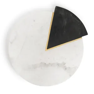 Tabla de Cortar de Mármol Blanca y Negra para Cocina y Mesa, Estilo Clásico, Tabla de Carnicero y Bloque de Cortar - Product Image 1
