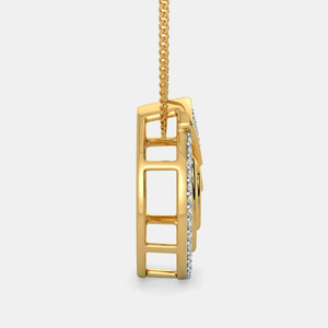 Collar con Colgante de Diamante Circular Geométrico de Oro Amarillo Cultivado en Laboratorio - Product Image 5