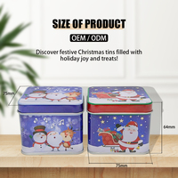 Boîtes de conserve de Noël personnalisées, emballages de Noël, boîtes métalliques carrées, boîtes cadeaux de Noël, boîtes à bonbons