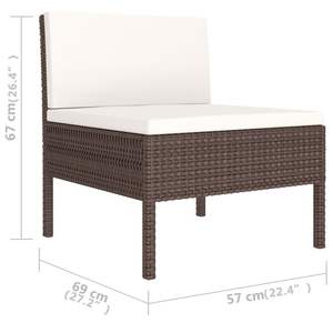 Ensemble de meubles de jardin marron et blanc crème - Product Image 5