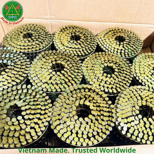 Clavos en rollo de 1-1/4" x 0.083, 14000 unidades, con vástago roscado y recubrimiento de color amarillo para fabricación de palets, de Vietnam |   Clavo en rollo - Product Image 5