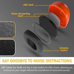 25 Pack di sicurezza arancione nero cuffie regolabili per la testa confortevoli auricolari di qualità Premium protezione dell'udito per uso industriale - Product Image 3
