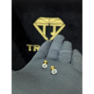 925 Sterling <b>Silver</b> <b>Stud</b> Earrings Iced Out with VVS Moissanite Diamond Luxury High Shine Minimalist Jewelry By Trisha Jewels - Product Image 1