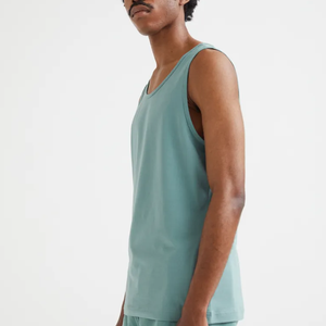 Wholesale Custom Cotton Solid <b>Stringer</b> Gym <b>Vest</b> Fitness Singlet Workout Muscle Bodybuilding Men's Tank Top with Button Diamonds - Product Image 2