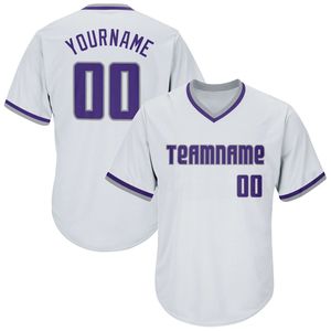Camiseta de Béisbol Blanca Personalizada con Cuello en V para Hombre, Manga Corta, Nombre del Equipo Impreso, Malla de Poliéster, Absorbe la Humedad - Product Image 2