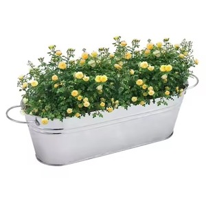 Jardinière artistique galvanisée décorative pour l'intérieur et l'extérieur, pot à fleurs en métal, décoration pour la maison et le jardin - Product Image 5