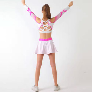 Costumes de performance de qualité supérieure en gros, robes de cheerleading de haute qualité pour l'école, ensembles d'uniformes de cheerleading par sublimation en grande quantité - Product Image 6