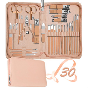 Professional Stainless Steel Manicure Pedicure <b>Kit</b> 30 Pcs Portable <b>Nail</b> Care Tools Set With Case Classic Style Manicure Set - Product Image 1