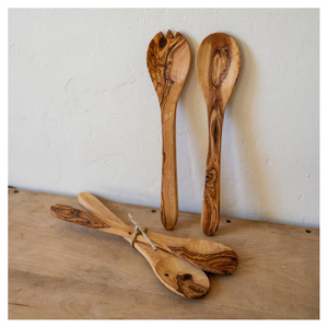 Ensemble de couverts de table en bois avec manche en résine, comprenant cuillère, fourchette et couteau, pour service de salade, style royal, vente en gros, dernière collection - Product Image 5