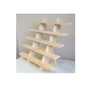 Support à cupcakes rectangulaire réglable en bois naturel rustique, présentoir à gâteaux fait main pour muffins, pâtisseries, desserts, célébrations - Product Image 5