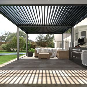 Pannello Parasole Manuale a Lamelle per Esterni, Pergola Multifunzione per Patio e Uso Interno - Product Image 2