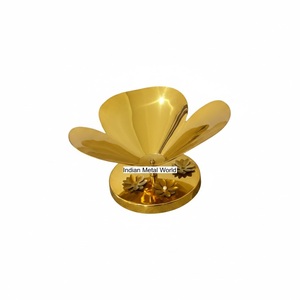 Cuenco de metal martillado hecho a mano para centro de mesa, decoración de bodas, acabado dorado, bandeja para servir dulces, en oferta - Product Image 4