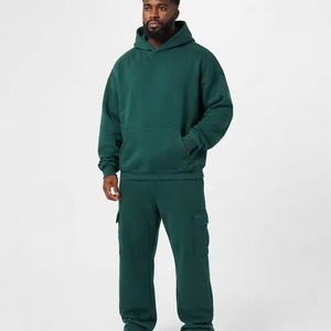 Custom Logo Men Solid Green Streetwear Acid Wash Tracksuit Unisex 100% Cotton Oversized Jogger <b>Sweat</b> Suit Sweatpants Hoodie <b>Set</b> - Product Image 4