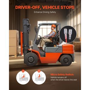 Sedile Universale Regolabile per Carrello Elevatore con Sospensione Trattore, Poggiatesta, Cintura di Sicurezza e Bracciolo Pieghevole Sicuro - Product Image 2
