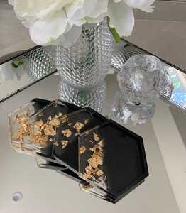 Sous-verres en résine artisanaux de qualité supérieure, forme irrégulière, décoration pour la maison et les entreprises, fabriqués dans l'Uttar Pradesh, pour le café, le thé et plus encore - Product Image 4