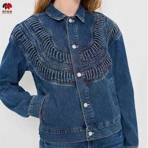 Ryan Pro Gear <b>Customized</b> <b>Denim</b> <b>Jacket</b> For Women Breathable and Comfortable Fabric with <b>Customized</b> Logo OEM Design - Product Image 4