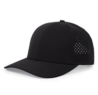 Casquette de golf personnalisée imperméable à 6 panneaux avec visière incurvée, perforations découpées au laser, respirante et ajustable pour hommes et femmes