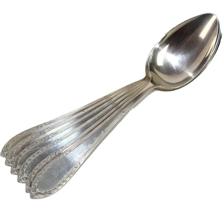 Sendok makan malam desain sederhana disesuaikan bentuk sendok garpu peralatan makan Set Hotel peralatan dapur meja Set alat makan
