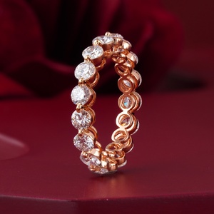 Anillo de Eternidad con Diamantes Cultivados en Laboratorio de 2.51 CT, Oro Rosa de 14K, Montura Compartida, Anillos Elegantes con Diamantes - Product Image 2