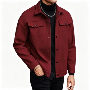 Men's <b>Suede</b> Shirt <b>Jacket</b> Casual Turn-down Collar Button Front Solid Color Autumn Outerwear Regular Fit - Product Image 2