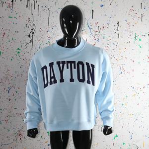 DAYTON SKY BLUE <b>Mock</b> <b>Neck</b> Sweatshirt 100% BLACK Applique Embroidery wide <b>neck</b> Sweatshirt Finer Threads - Product Image 3