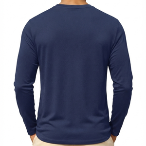 Camiseta de Manga Larga para Hombre, Corte Regular, 100% Algodón, Cuello Redondo, Clásica, Informal, Perfecta para el Estilo de Vida Diario, Venta al Por Mayor - Product Image 2