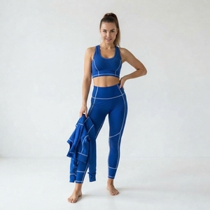 <b>Women</b> Yoga 3 Piece Set <b>Compression</b> High Waist Leggings Racerback Crop <b>Top</b> Stand Collar Crop Jacket Jacket FItness Wear 3 Pieces - Product Image 5