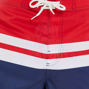 Pantalones cortos de playa para hombre de diseño personalizado OEM 100% algodón cintura media mejor precio ropa de playa informal con patrón sólido - Product Image 6