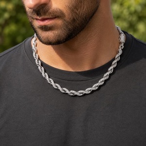 Premium Quality 8mm Iced Out Rope Chain Gold Silver CZ Twist Necklace Bling Hip Hop Bracelet Chunky <b>Choker</b> Men <b>Women</b> Gift Sale - Product Image 5