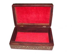 Eco-Friendly Wooden Money <b>Box</b> Brass Inlay Design (8" X 5" X 2.5") Handcrafted Wall-Mounted Decorative Wood <b>Box</b> for Jewelry - Product Image 3