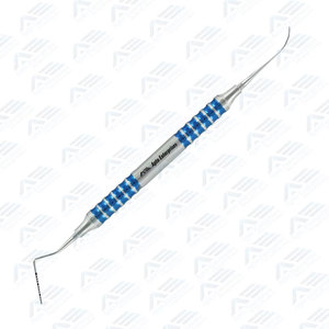 Instruments chirurgicaux manuels haut de gamme en acier inoxydable, vente en gros, ensemble de sondes dentaires pour soins personnels, poignée moletée bleue - Product Image 3