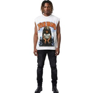 Camiseta sin mangas con gráfico de diamantes de imitación personalizados, 100% algodón jersey, tela suave, estilo vintage, para uso cómodo unisex. - Product Image 5