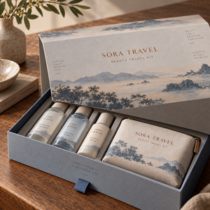 Custom SORA Beauty Travel Kit Sliding <b>Drawer</b> Packaging Box - Product Image 4