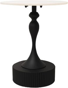 Table d'appoint en métal, petite table d'appoint en métal et marbre, tables d'appoint rondes pour canapé, table basse moderne, petite table d'appoint ronde - Product Image 5