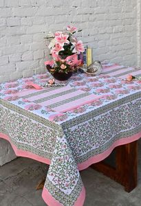 Mantel de Algodón con Estampado Floral Elegante, Personalizable, Resistente, 50D/24F, Estilo Clásico, Lavable a Máquina, para Uso Doméstico - Product Image 3