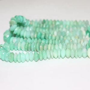 Chrysoprase Faceted Rondelle Beads Chrysoprase Shaded Beads Chrysoprase German Cutting Beads - Product Image 1