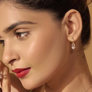 Round Cut Moissanite Hoop Drop <b>Earrings</b> 1.20 TCW Colorless VVS 14K Gold 0.60 Carat Solitaire Dangle Hinged Snap <b>Back</b> Jewelry Gif - Product Image 1