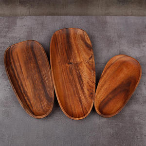 Bandeja de madera de acacia con forma de semilla de papaya para té, pan, desayuno, café, tazas y semillas - Product Image 4